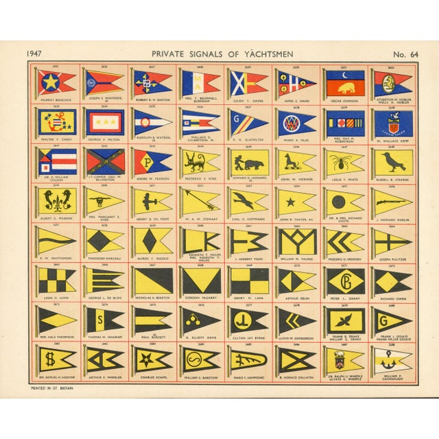 Nautical Original Lloyd's Register of Yachts "Private Signals of Yachtsmen" Reference Pages – Set of 4 – Year 1947 Group I For Sale - Image 3 of 5