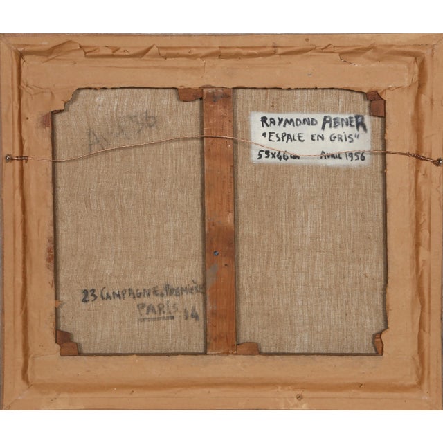 French Raymond Abner, Espace en Gris, Painting For Sale - Image 3 of 6