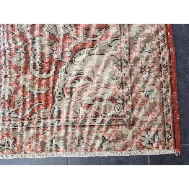 1960s Vintage Turkish Handmade Rug-4’4’x7’3" For Sale - Image 10 of 11