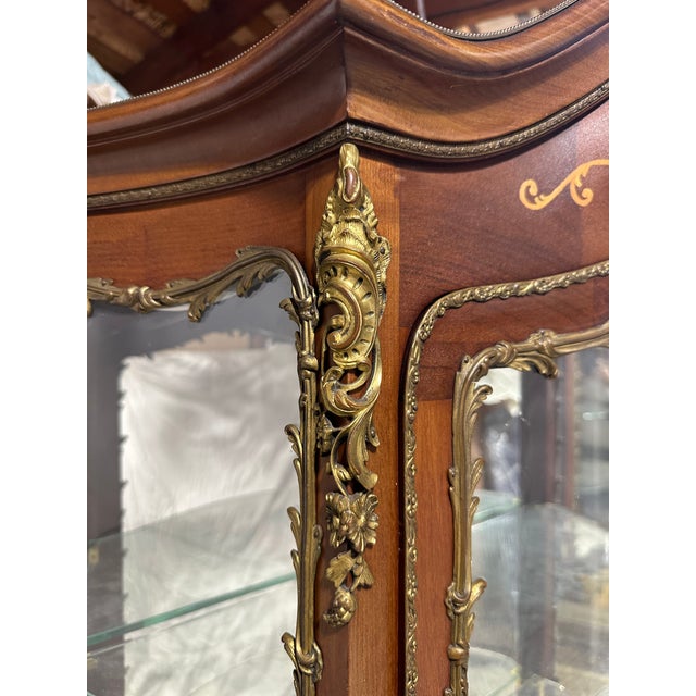 Antique Vernis Martin Vitrine With Hand-Painted Secnes and Ormolu Mounts For Sale - Image 14 of 17