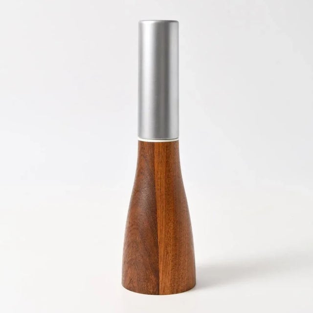 Teak and Aluminium Salt Mill by Georg Fontana for Bodum, 2000s, in Good conditions. Designed 1990 to 1999 This piece has...