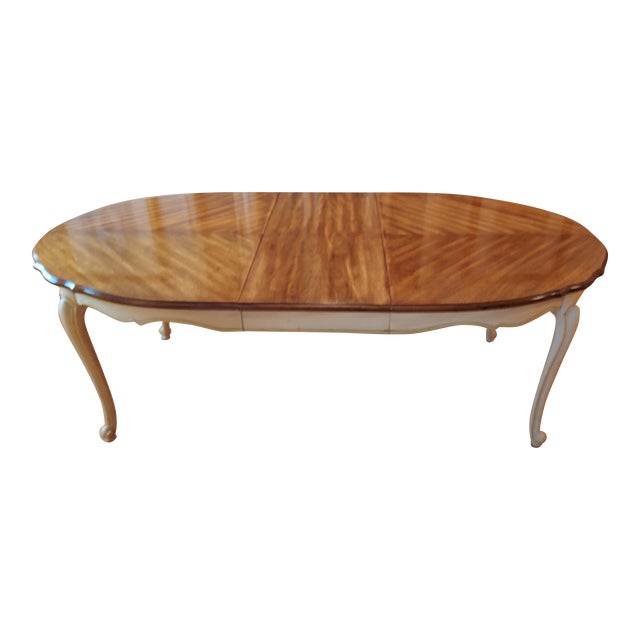 Late 20th Century Stanley Furniture Dining Table With Leaf and Table