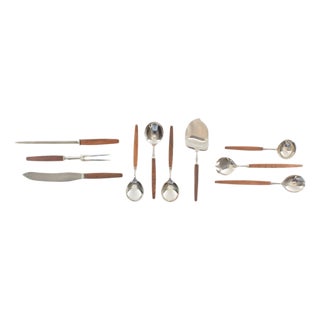 1960s “Opus” Lundtofte Rosewood Handle Serving Pieces Designed by Tias Eckhoff For Sale