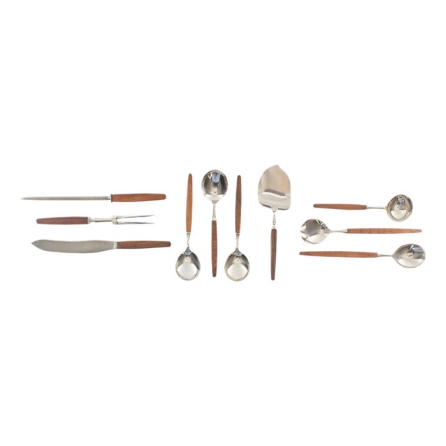 1960s “Opus” Lundtofte Rosewood Handle Serving Pieces Designed by Tias Eckhoff For Sale