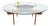 Round Glass Coffee Table with Wood X-Base, 1970 For Sale