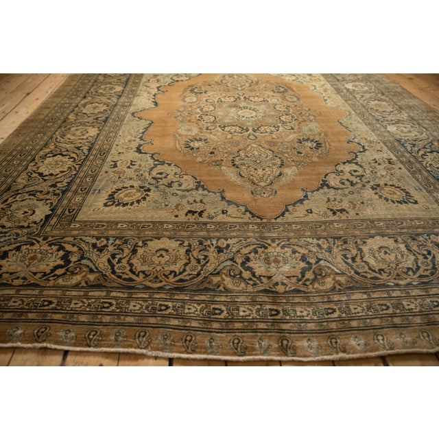 Textile Antique Tea Washed Haji Jalili Tabriz Carpet - 8'8" x 12' For Sale - Image 7 of 9
