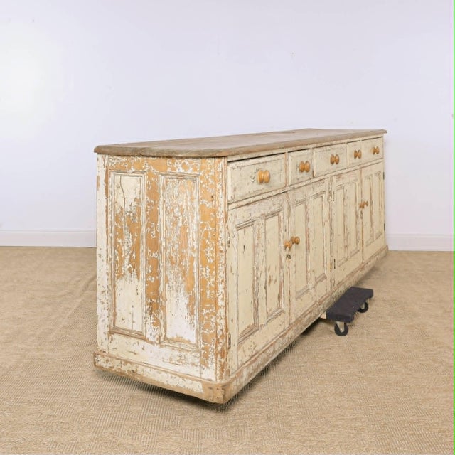 Antique English Painted Pine Sideboard | Circa 1870 For Sale - Image 4 of 16