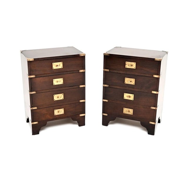 Military Campaign Bedside Chests, 1930, Set of 2 For Sale - Image 11 of 11
