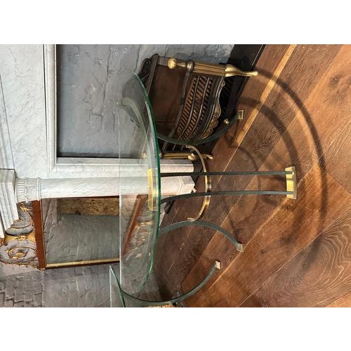 Italian Brass and Patinated Verdigris Bronze Demi-Lune Console Tables, 1980, Set of 2 For Sale - Image 12 of 16