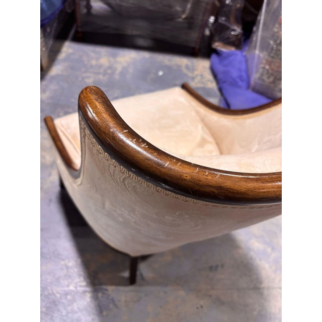 Mid 20th Century Pr. High Style High Back Gondola Scoop Chairs For Sale - Image 12 of 14