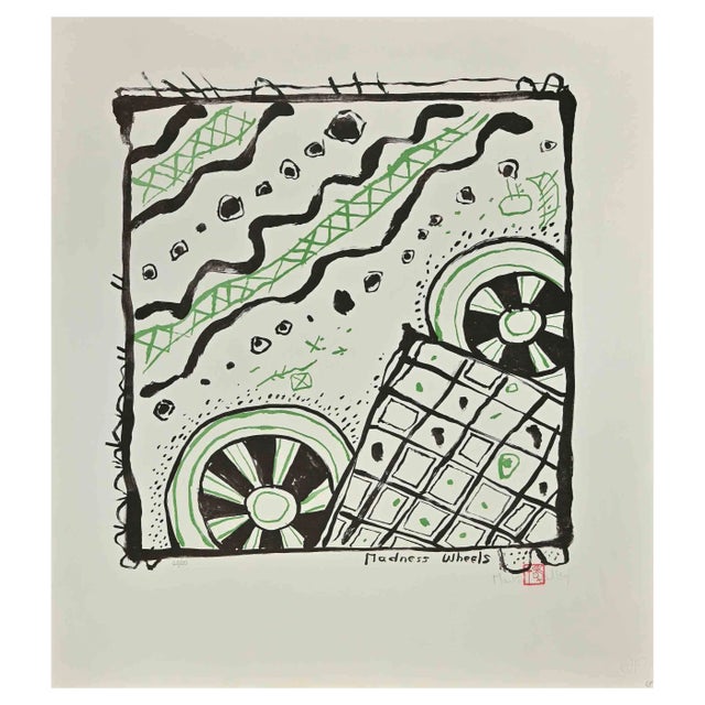 Martin Bradley, Madness Wheels, Lithograph, 1970s For Sale
