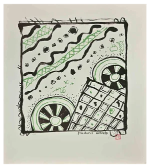 Martin Bradley, Madness Wheels, Lithograph, 1970s