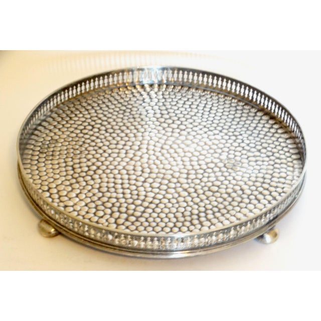 Mid-Century Modern Footed Silver Plate Pierced Gallery Tray For Sale - Image 3 of 8