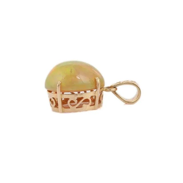 Not Yet Made - Made To Order Opal October Birthstone Pendant in 18k Gold, 7.1ct Oval Cut Gemstone For Sale - Image 5 of 12