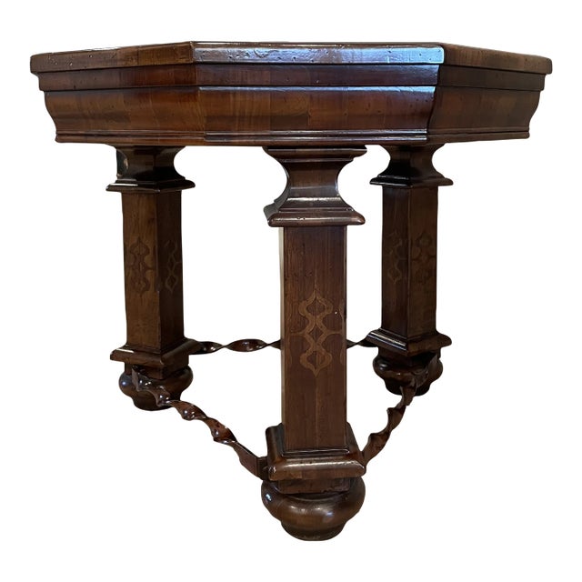 This very study lamp table has nine sides to it which makes it round in a very unique way. Arte Brotto is the brand name...