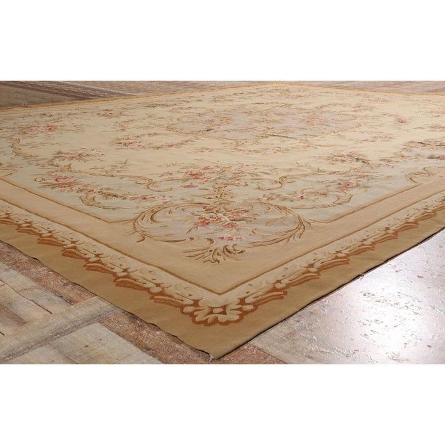 Beige Vintage Chinese Aubusson Rug, 11'11 X 15'04 For Sale - Image 8 of 10