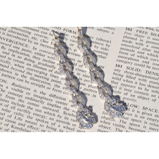 The Daenerys: Antique Platinum & Diamond Dangler Earrings, 2 Pieces For Sale - Image 4 of 9