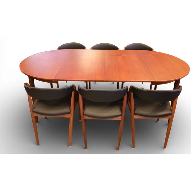 Round Danish Dining Table in Veneered Teak with Extension Leaves, 1960s For Sale - Image 14 of 14