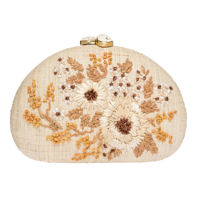 Berna Natural / Ivory Dome Clutch For Sale
