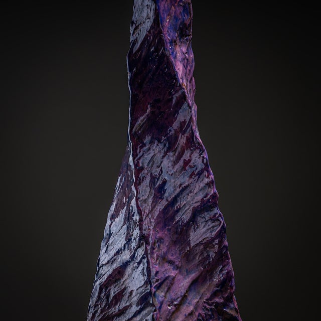 Mid 20th Century Violet Ceramic Table Lamp, France, Mid-20th Century For Sale - Image 5 of 10