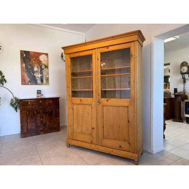 Antique Farmhouse Display Cabinet For Sale - Image 3 of 16