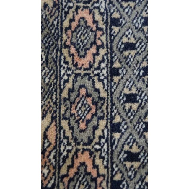 1980s Hand-Knotted Decorative Tablecloth with Fine Pattern in Dark Blue and Red Colours For Sale - Image 5 of 9