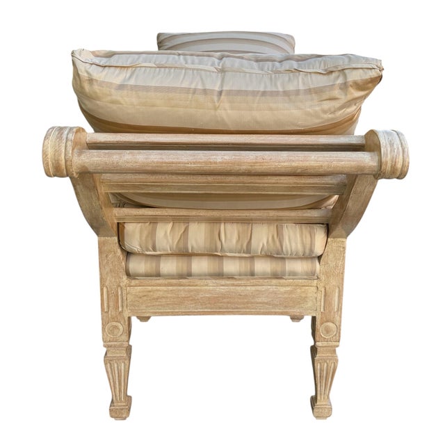 French Rose Tarlow Melrose House Bench W Down Filled Cushions For Sale - Image 3 of 5