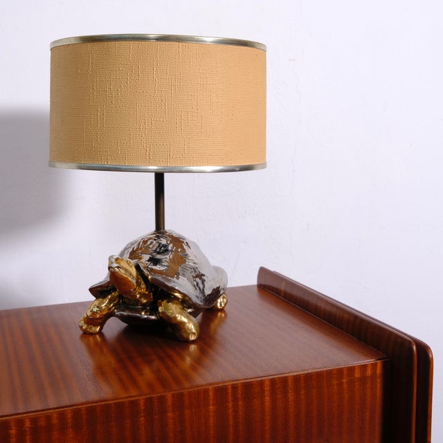 Zaccagnini Ceramic Turtle-Shaped Table Lamp, 1970s For Sale - Image 4 of 18