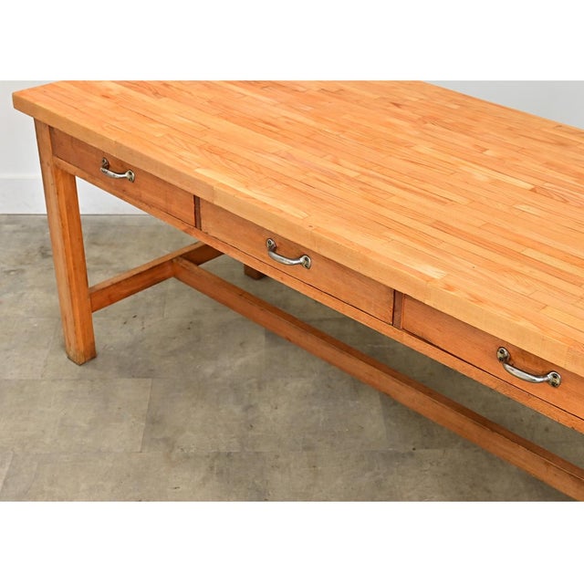 French 19th Century Butcher Block Dining-Work Table For Sale In Baton Rouge - Image 6 of 15