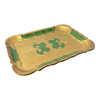 Vintage Italian Florentine Lacquered Tray - 10” For Sale
