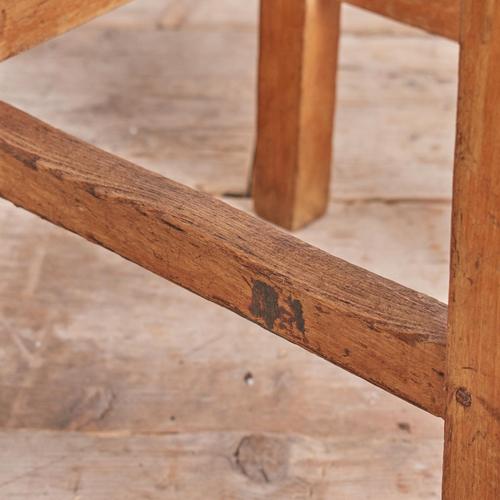 Vintage Wooden School Lab Stool For Sale - Image 5 of 7