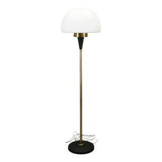 Space Age Brass and Opaline Glass Floor Lamp from Lidokov, 1960s For Sale