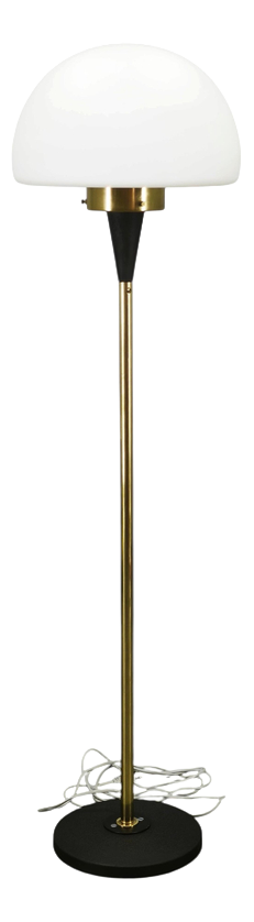 Space Age Brass and Opaline Glass Floor Lamp from Lidokov, 1960s