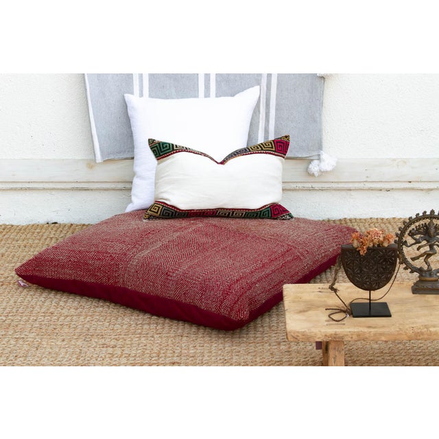 19th Century Antique Multicolor Confetti Saami Floor Cushion For Sale - Image 5 of 5