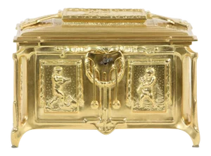 Gilt Dore Bronze Metal Footed Covered Box