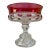 Vintage Kings Crown Hot Pink Red Cranberry Centerpiece Pedestal Compote For Sale