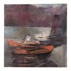 "Red Boats — Thames" by Henry Krell