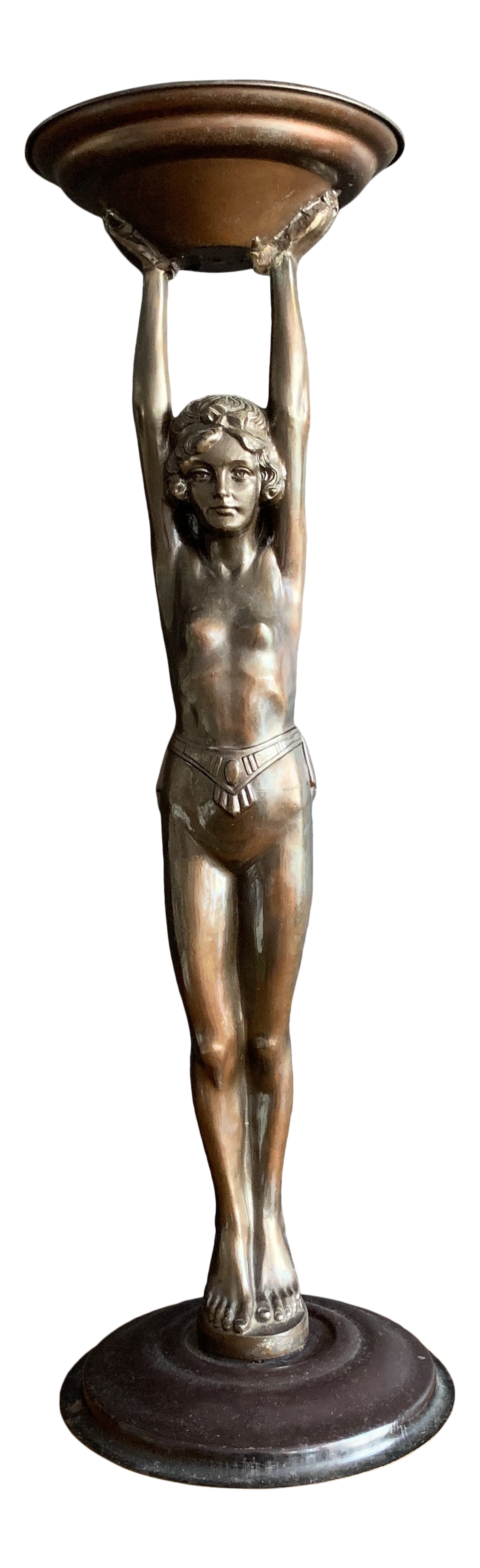 French Vintage Bronze Shell Ashtray With Nude WomanYoung WomanFrench Vintage Trinket Dish With Nude