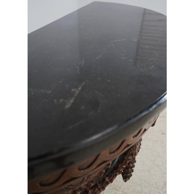 Maitland Smith Marble Top Rams Head Regency Console Table For Sale - Image 9 of 15