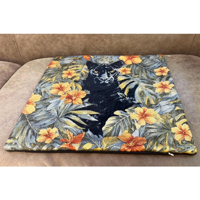 Woven Black Panther Pillow Cover For Sale - Image 10 of 11