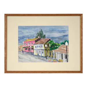 Shops in a Small Town - Original Watercolor by Ken L Stephens