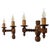 French wall double sconces pair of lights, made in the style of Charles Dudouyt. These sconces are made of massive beech....