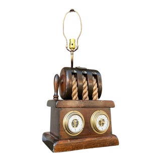 Mid 20th Century Nautical Barometer Lamp For Sale