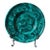Large Art Deco Faux Malachite Painted Decorative Vintage Plate Charger on Stand For Sale