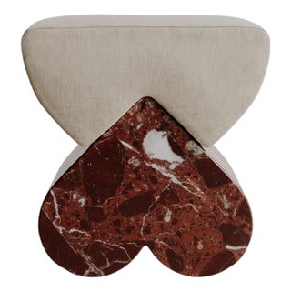 Red Marble Heart-Shaped Cushion Amarino Seat by Esther Knopfler For Sale