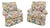Baker Furniture Floral Print Swivel Chairs For Sale