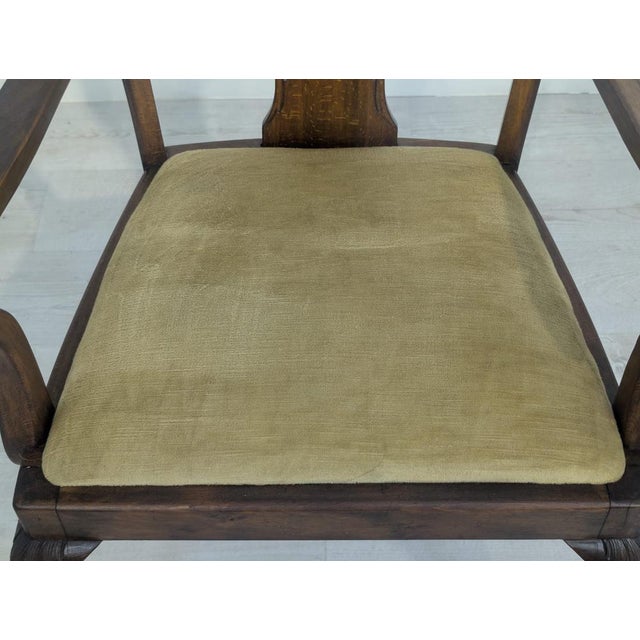 Brown Office Armchair in Oak Wood For Sale - Image 8 of 17