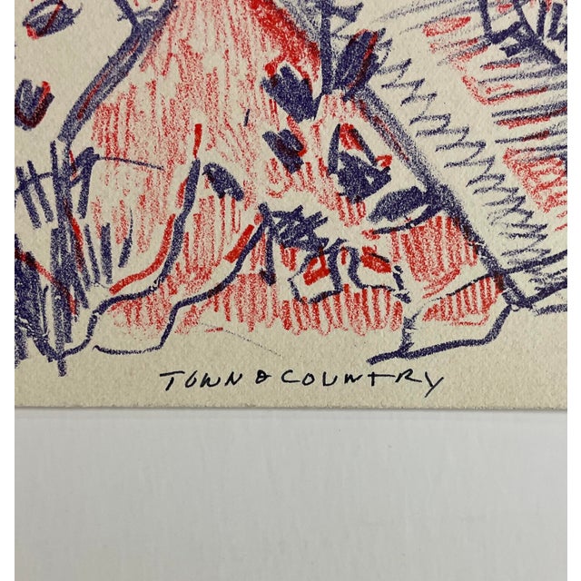 Litho by Pittsburgh artist Ruth Freeman (1940-2023) "Town and Country" cityscape, color lithograph. Pencil signed and...