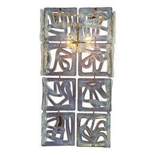 1960s Pair of Opaline Murano Glass Sconces Attr. to Carlo Nason for Mazzega, Italy For Sale