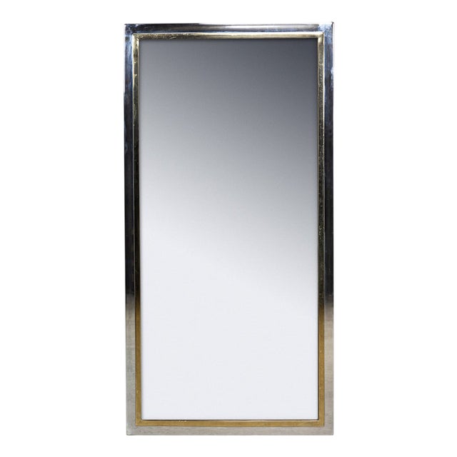 Metal and Brass Framed Mirror with Smoked Glass from Belgo Chrome, 1970s For Sale